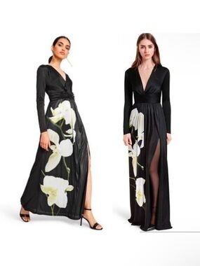 Altuzarra For Target | Dresses | Altuzarra For Target Size M Black Maxi  Dress With Orchid Print Size M | Poshmark